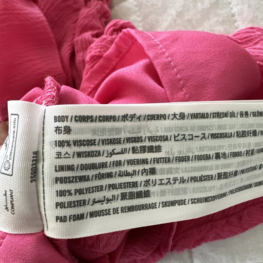 Hollister Mini Dress Womens XS Hot Pink Strappy Tiered Ruffle Babydoll Coquette - Picture 6 of 9